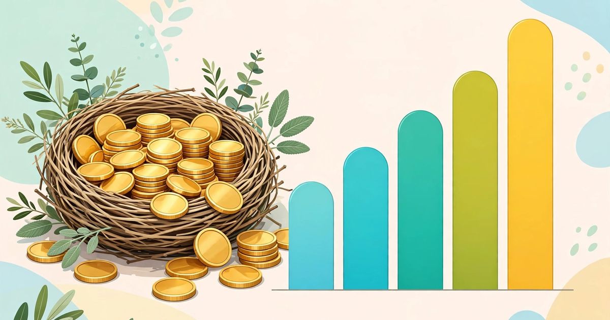 Nest egg with gold coins and a rising growth chart, illustrating 2026 401(k) contribution limits